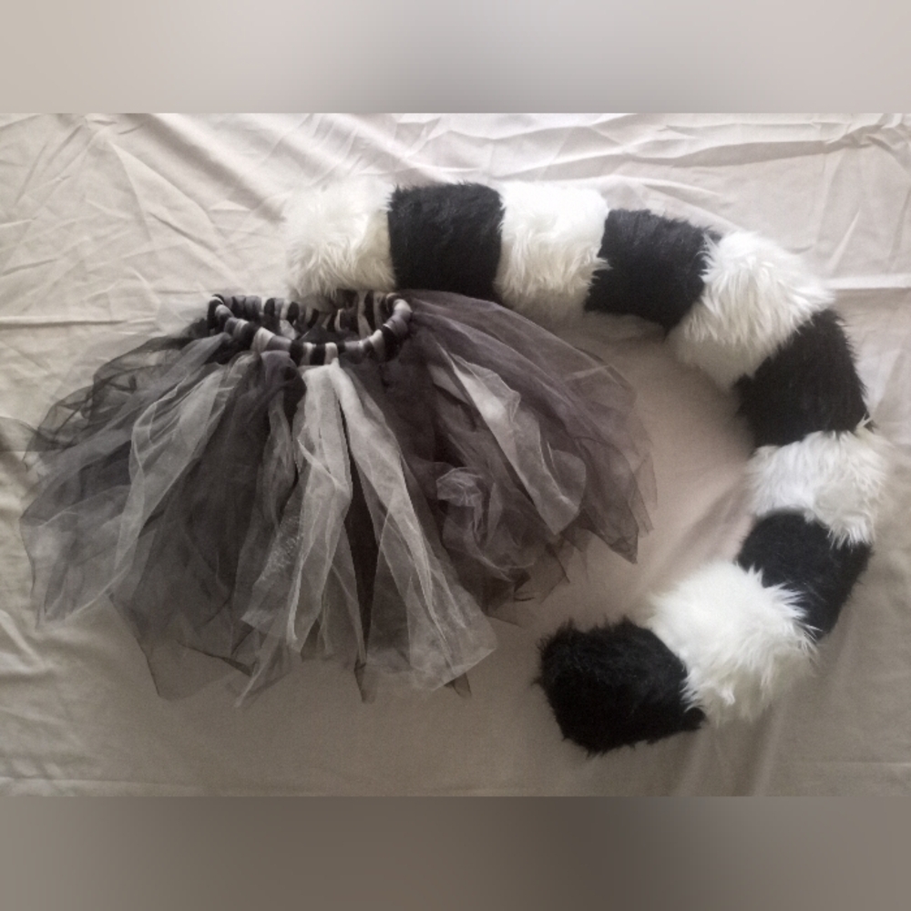 Furry Cosplay Cat Lemur HUGE LONG Tail ! Tulle Skirt